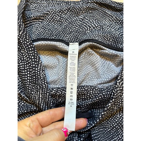 Lululemon Speed Wunder Tight Asym Free Spirit Gray Black Women Size 10 Peloton - Picture 4 of 6